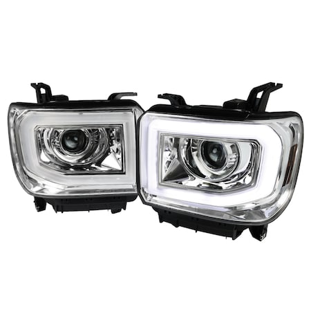 Spec-D Tuning 14-15 GMC Sierra Projector Headlights - Chrome 2LHP-SIE14-TM